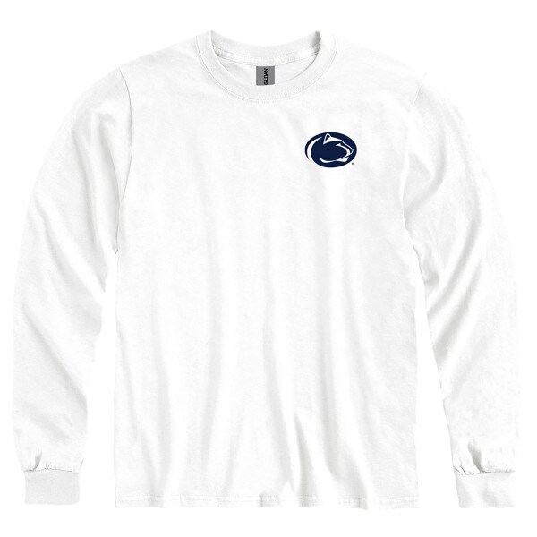 white long sleeve t-shirt with Penn State Athletic Logo on left chest